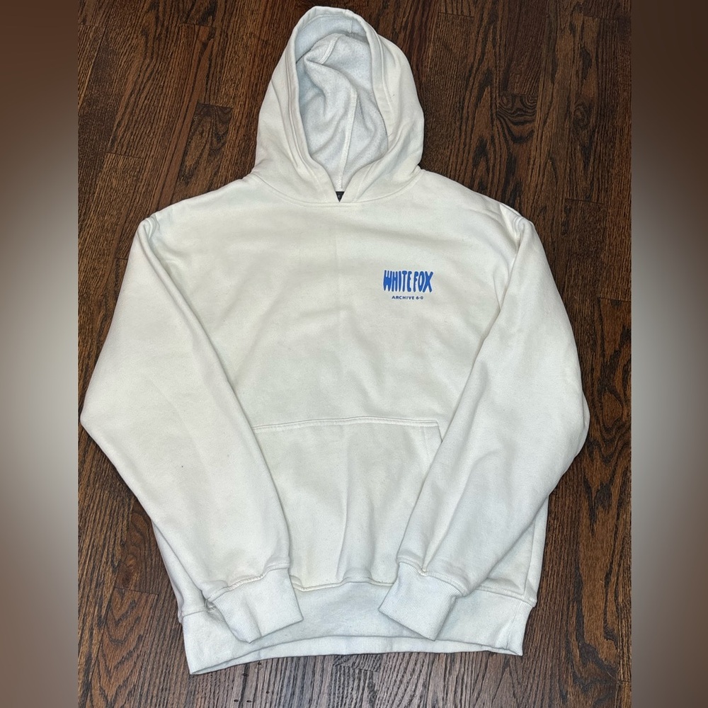 White Fox oversized hoodie white and blue